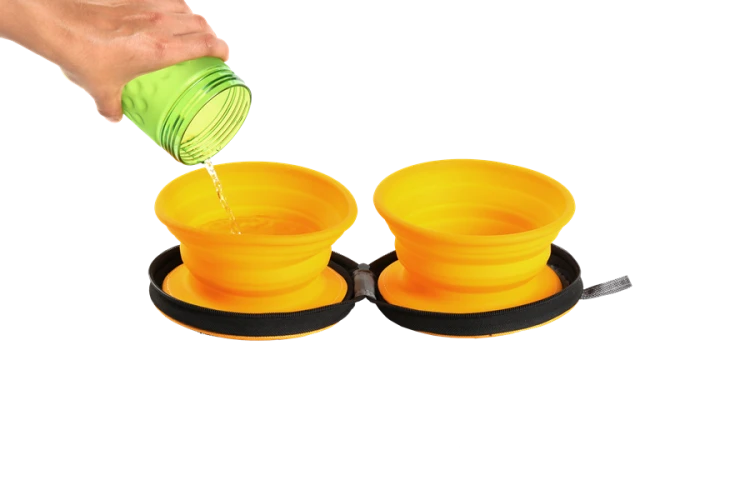 Kiwi Walker TRAVEL DOUBLE BOWL zestaw misek turystycznych pomarańczowych