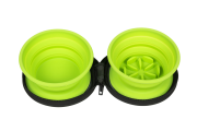 Kiwi Walker TRAVEL DOUBLE BOWL SLOWFEEDER zestaw spowalniających misek turystycznych zielonych