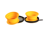 Kiwi Walker TRAVEL DOUBLE BOWL SLOWFEEDER zestaw spowalniających misek turystycznych zielonych