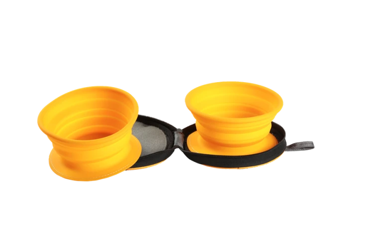Kiwi Walker TRAVEL DOUBLE BOWL SLOWFEEDER zestaw spowalniających misek turystycznych zielonych