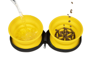 Kiwi Walker TRAVEL DOUBLE BOWL SLOWFEEDER zestaw spowalniających misek turystycznych zielonych