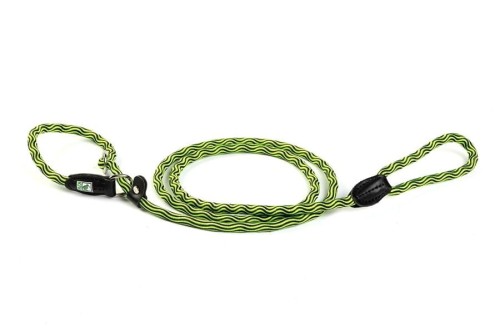 Kiwi Walker ROPE LEAD 2in1 Smycz i obroża zielono-czarna