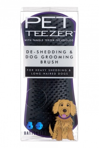 PET TEEZER szczotka do wyczesywania podszerstka rozmiar L fioletowo-szara