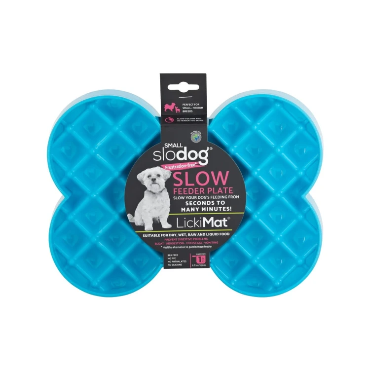 Miska slow food spowalniająca jedzenie SMALL SLODOG® turkusowa