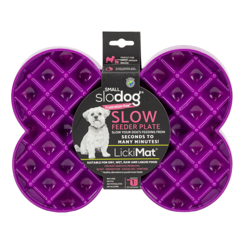 Miska slow food spowalniająca jedzenie SMALL SLODOG® fioletowa