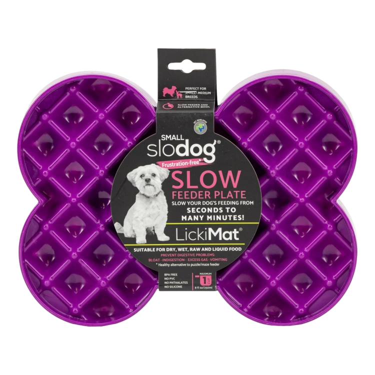 Miska slow food spowalniająca jedzenie SMALL SLODOG® fioletowa