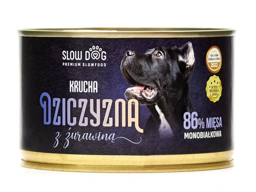 SLOW DOG Krucha dziczyzna z żurawiną 410g ZESTAW 6 szt.