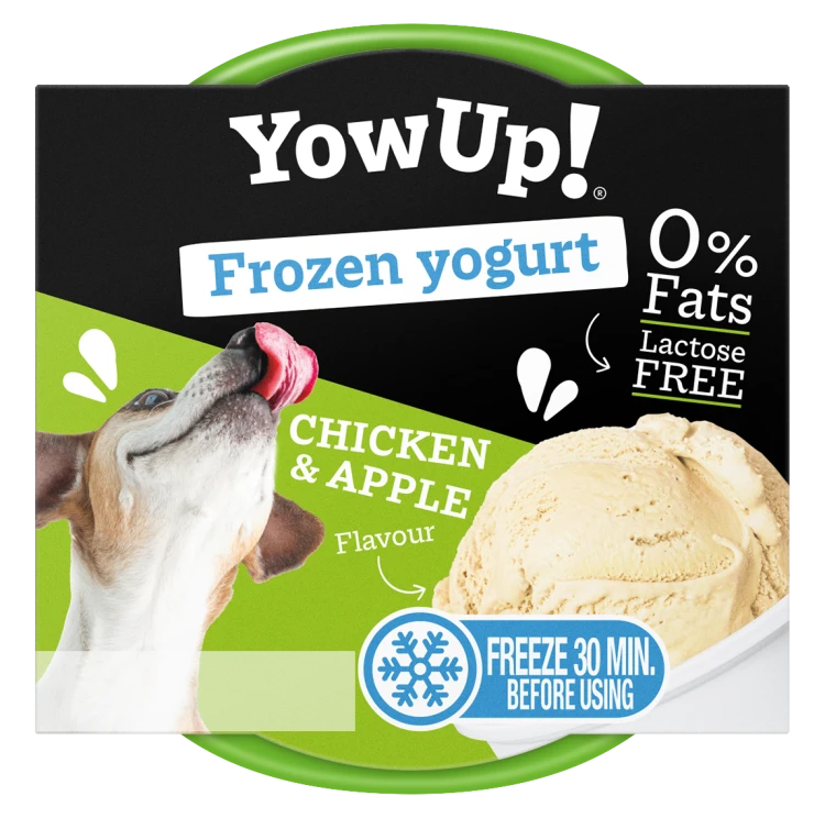 YOW UP! Chicken &amp; Apple FROZEN YOGURT Jogurt do mrożenia o aromacie kurczaka i jabłka 110g