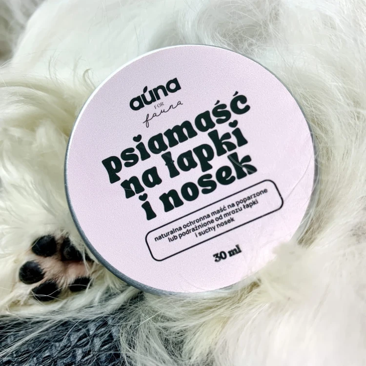 AUNA PSIAMAŚĆ naturalna ochronna maść na poparzone lub podrażnione od mrozu łapki i suchy nosek 30 ml