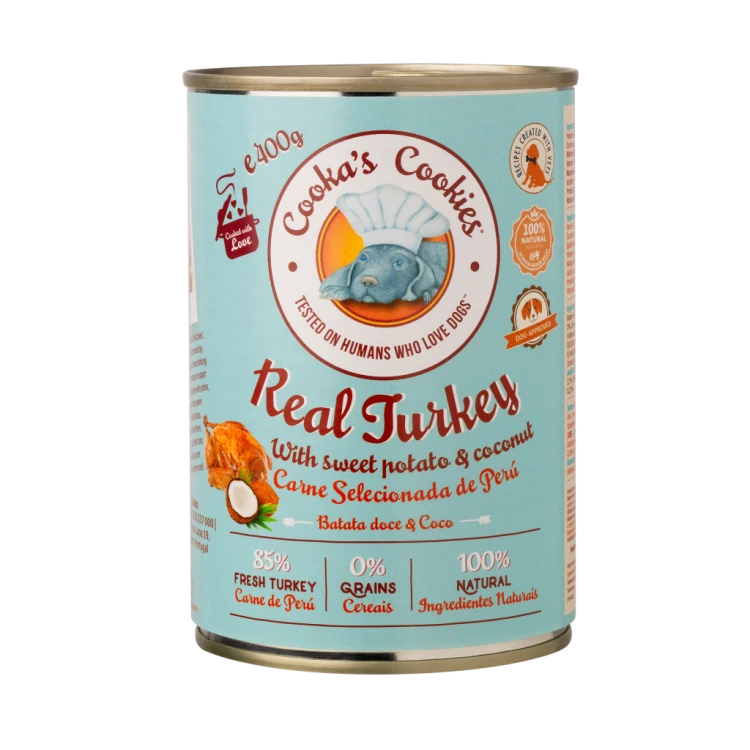Cooka’s Cookies REAL TURKEY Karma mokra dla psów z indykiem 400g x 6 szt.