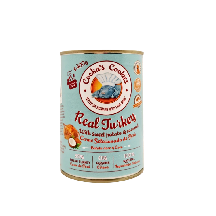 Cooka’s Cookies REAL TURKEY Karma mokra dla psów z indykiem 400g x 6 szt.
