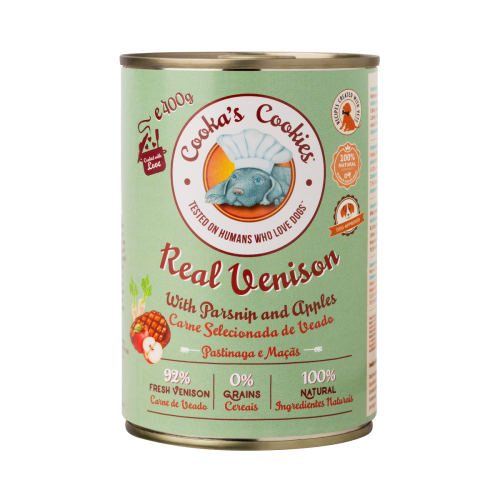 Cooka’s Cookies REAL VENISON Karma mokra dla psów z dziczyzną 400g x 6 szt.