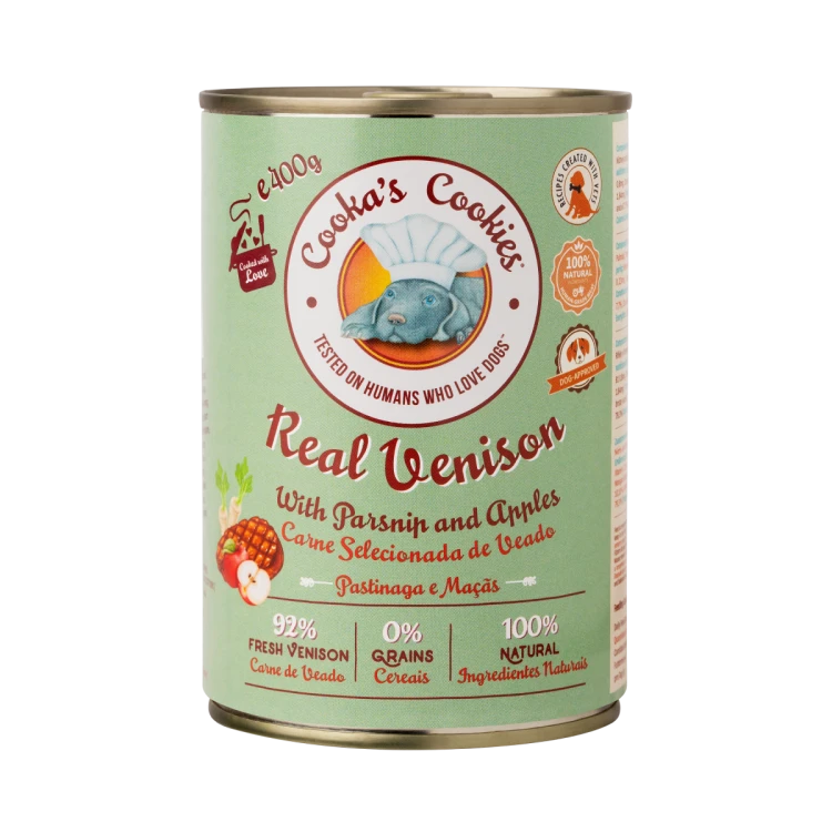 Cooka’s Cookies REAL VENISON Karma mokra dla psów z dziczyzną 400g x 6 szt.