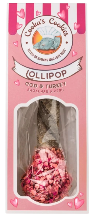 Cooka’s Cookies EDYCJA RÓŻOWA LOLLIPOP Lizak - gryzak z dorsza i indyka 30g