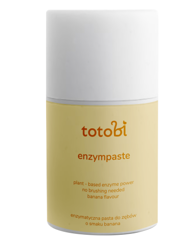 TOTOBI Naturalna pasta do zębów mikrobiotyczna z enzymami bez cukru i sorbitolu o smaku banana
