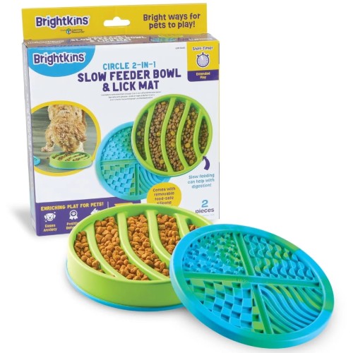 Brightkins Łamigłówka Miska spowalniająca CIRCLE 2-in-1 SLOW FEEDER BOWL &amp; LICK MAT