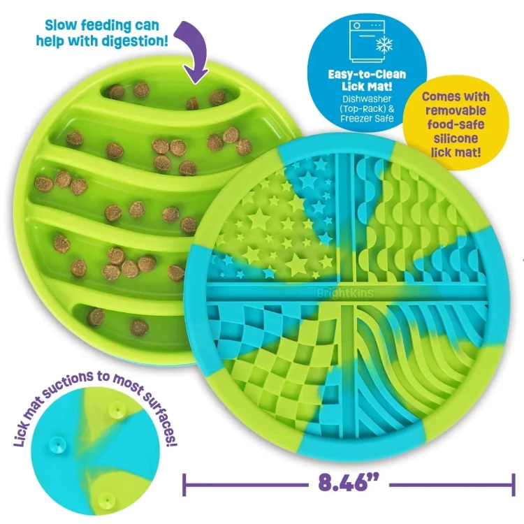Brightkins Łamigłówka Miska spowalniająca CIRCLE 2-in-1 SLOW FEEDER BOWL &amp; LICK MAT