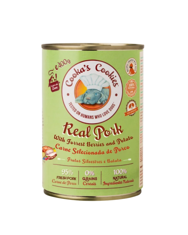 Cooka’s Cookies REAL PORK Karma mokra dla psów z wieprzowiną 400g x 6 szt.