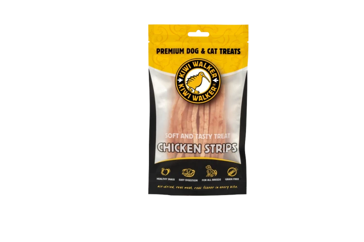 Kiwi Walker KURCZAK MIĘKKIE PASKI Soft Przysmaki suszone powietrzem dla psa i kota 100g