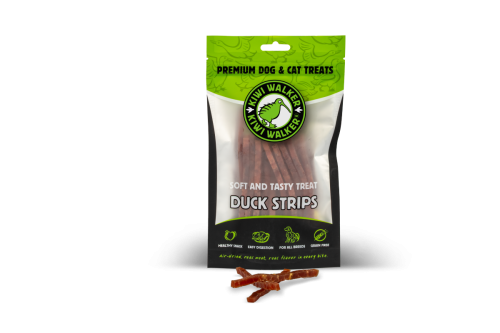 Kiwi Walker KACZKA MIĘKKIE PASKI Soft Przysmaki suszone powietrzem dla psa i kota 100g