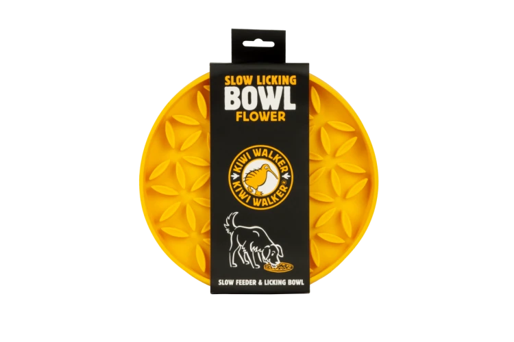 Kiwi Walker Slow Licking Bowl Flower Maxi – miska spowalniająca jedzenie i lizanie dla psa i kota pomarańczowa
