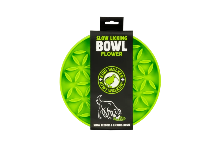 Kiwi Walker Slow Licking Bowl Flower Maxi – miska spowalniająca jedzenie i lizanie dla psa i kota zielona