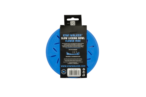 Kiwi Walker Slow Licking Bowl Flower Mini – miska spowalniająca jedzenie i lizanie dla psa i kota niebieska