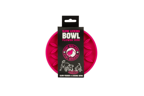 Kiwi Walker Slow Licking Bowl Flower Mini – miska spowalniająca jedzenie i lizanie dla psa i kota różowa