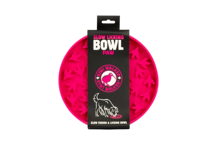 Kiwi Walker Slow Licking Bowl Paw Maxi – miska spowalniająca jedzenie i lizanie dla psa i kota różowa