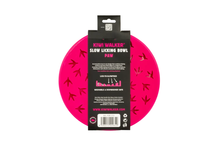 Kiwi Walker Slow Licking Bowl Paw Maxi – miska spowalniająca jedzenie i lizanie dla psa i kota różowa