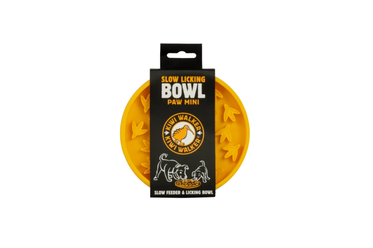 Kiwi Walker Slow Licking Bowl Paw Mini – miska spowalniająca jedzenie i lizanie dla psa i kota pomarańczowa
