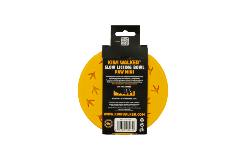 Kiwi Walker Slow Licking Bowl Paw Mini – miska spowalniająca jedzenie i lizanie dla psa i kota pomarańczowa
