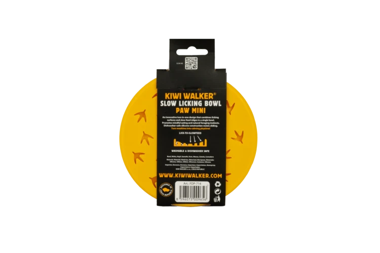 Kiwi Walker Slow Licking Bowl Paw Mini – miska spowalniająca jedzenie i lizanie dla psa i kota pomarańczowa