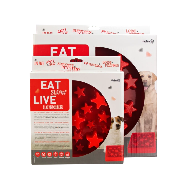 Eat Slow Live Longer STAR miska spowalniająca czerwona S