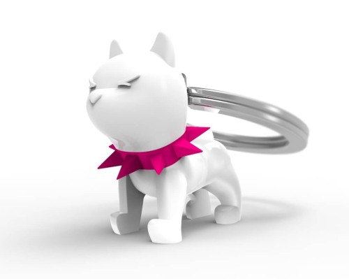 Metalmorphose Brelok pies BULLY biały